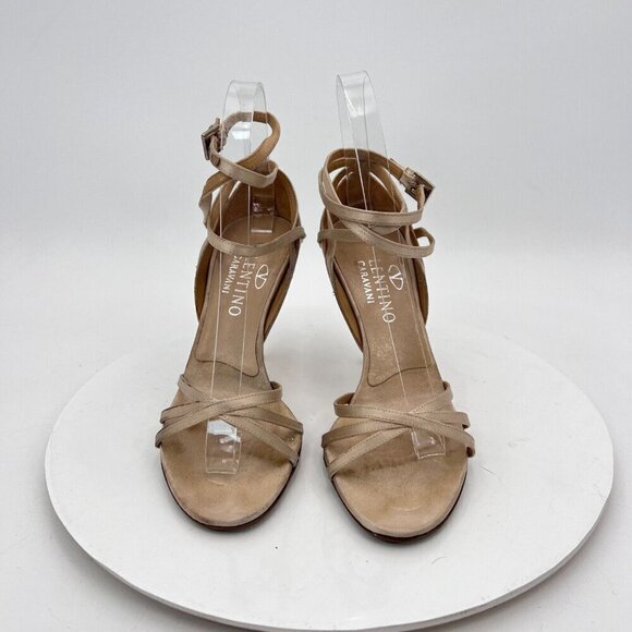 Valentino Garavani Women Size EU 36 US 6 Cream Leather Strappy Pump Heels - Picture 2 of 14